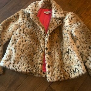 DKNY faux fur leopard print jacket